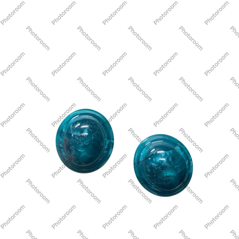 Avon Vintage marbled  Teal pierced Earrings NWOB